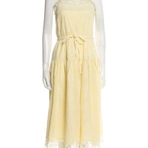 Elegant Yellow Lace Dress